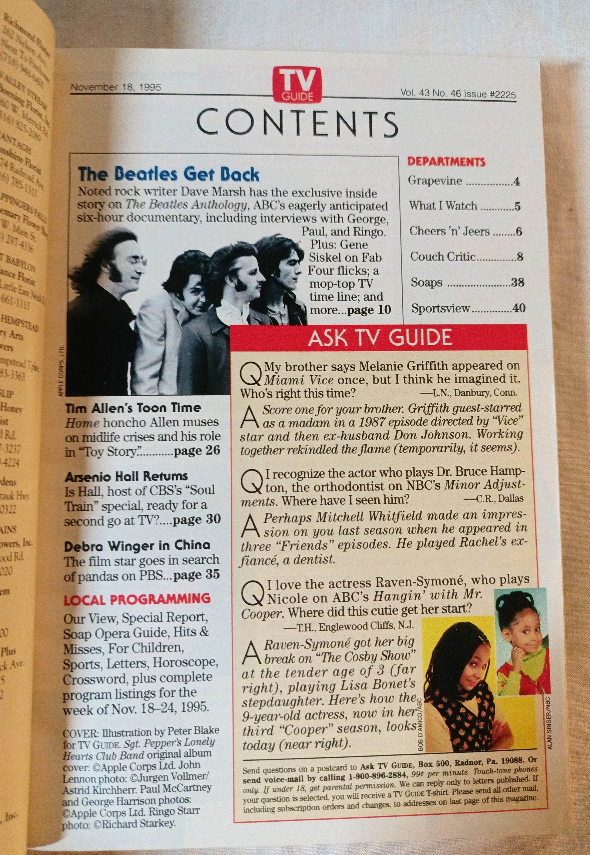 TV Guide Beatles '95 Special Collector's Edition Nov 18-24 1995 - TulipStuff
