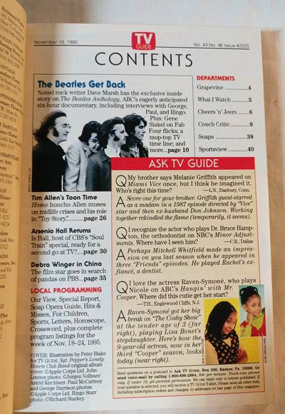 TV Guide Beatles '95 Special Collector's Edition Nov 18-24 1995 - TulipStuff