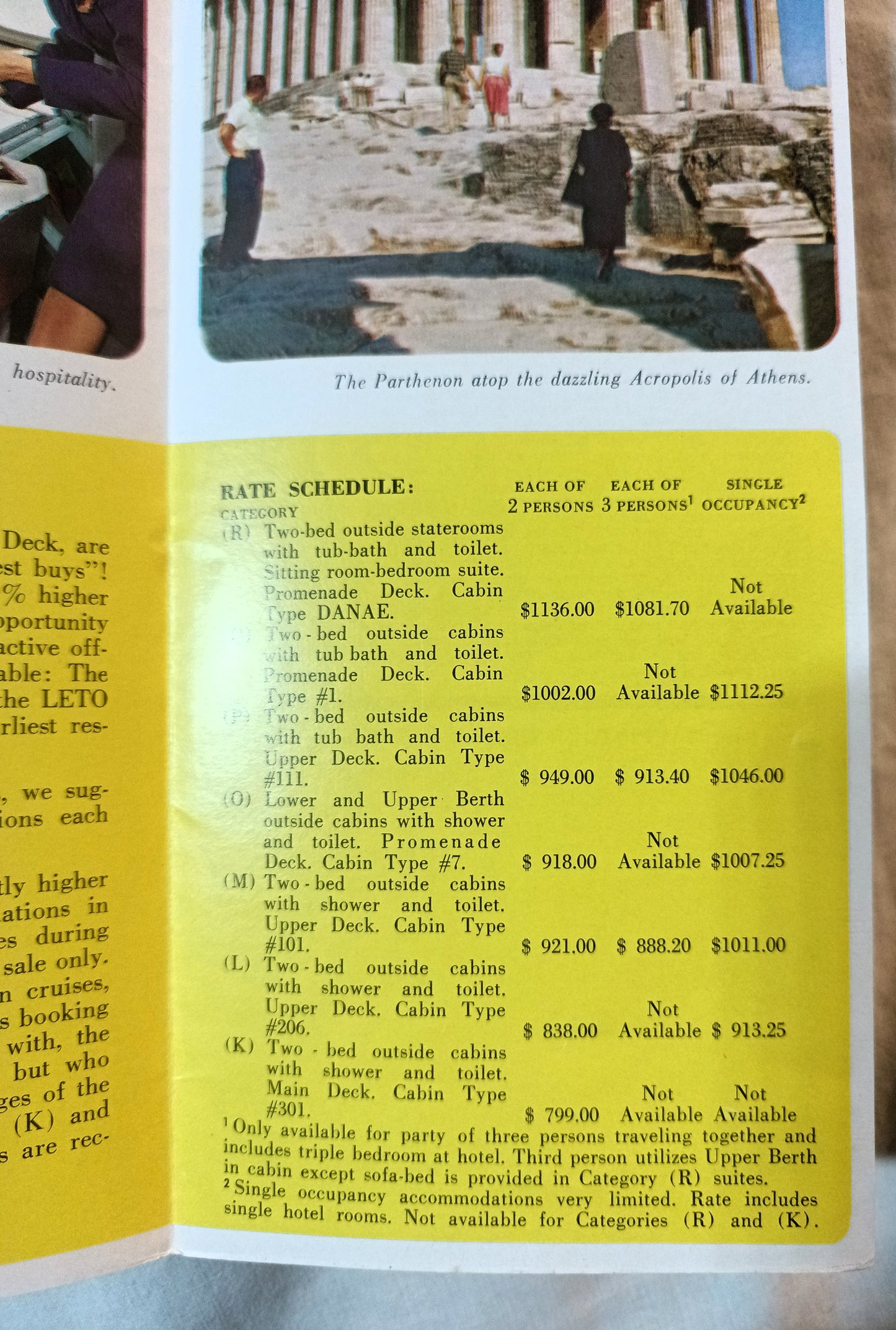 Typaldos Lines Akropolis Athinai Mapintours 1963-64 Cruise Tours - TulipStuff