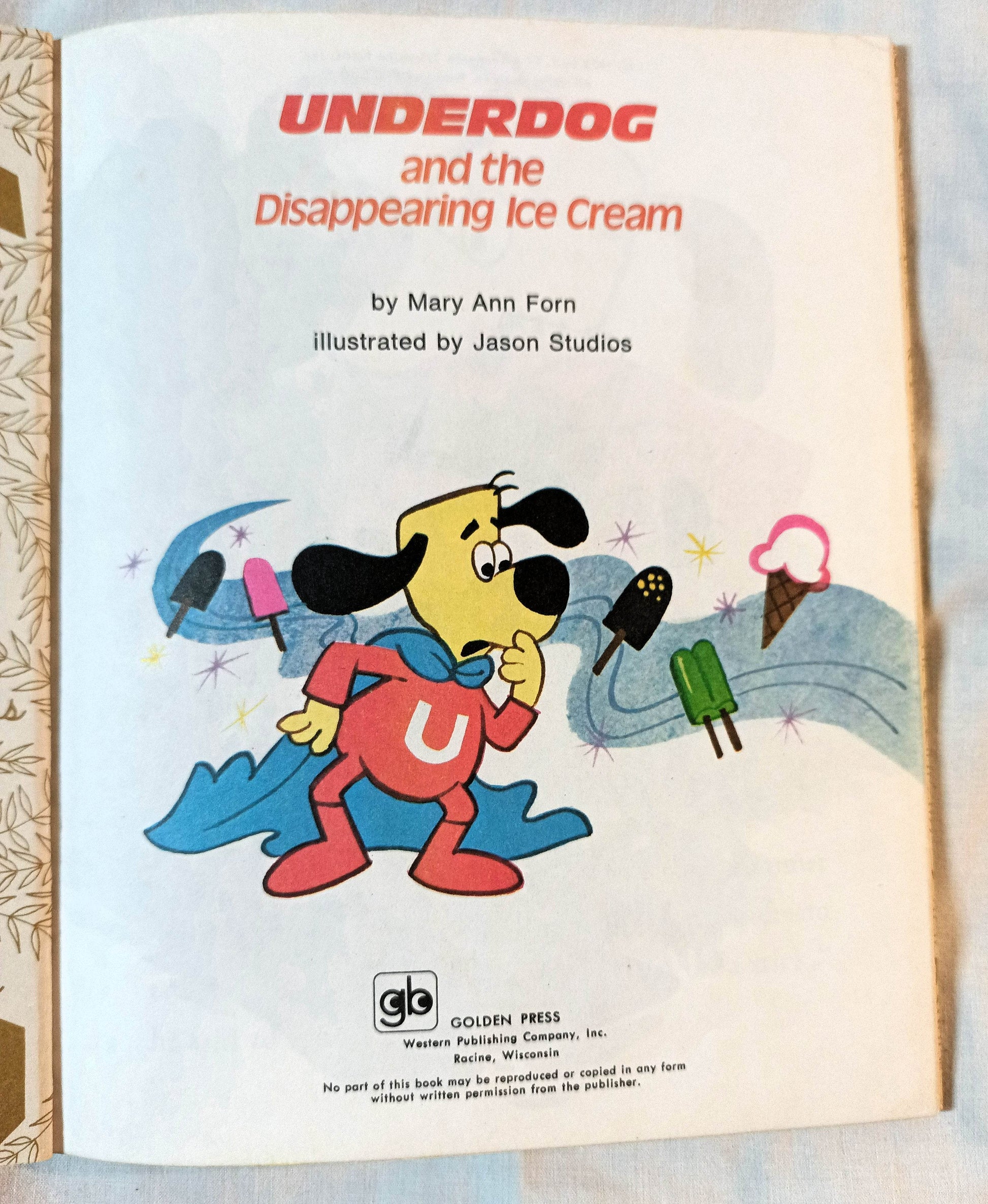 Underdog And The Disappearing Ice Cream Little Golden Book 1975 - TulipStuff