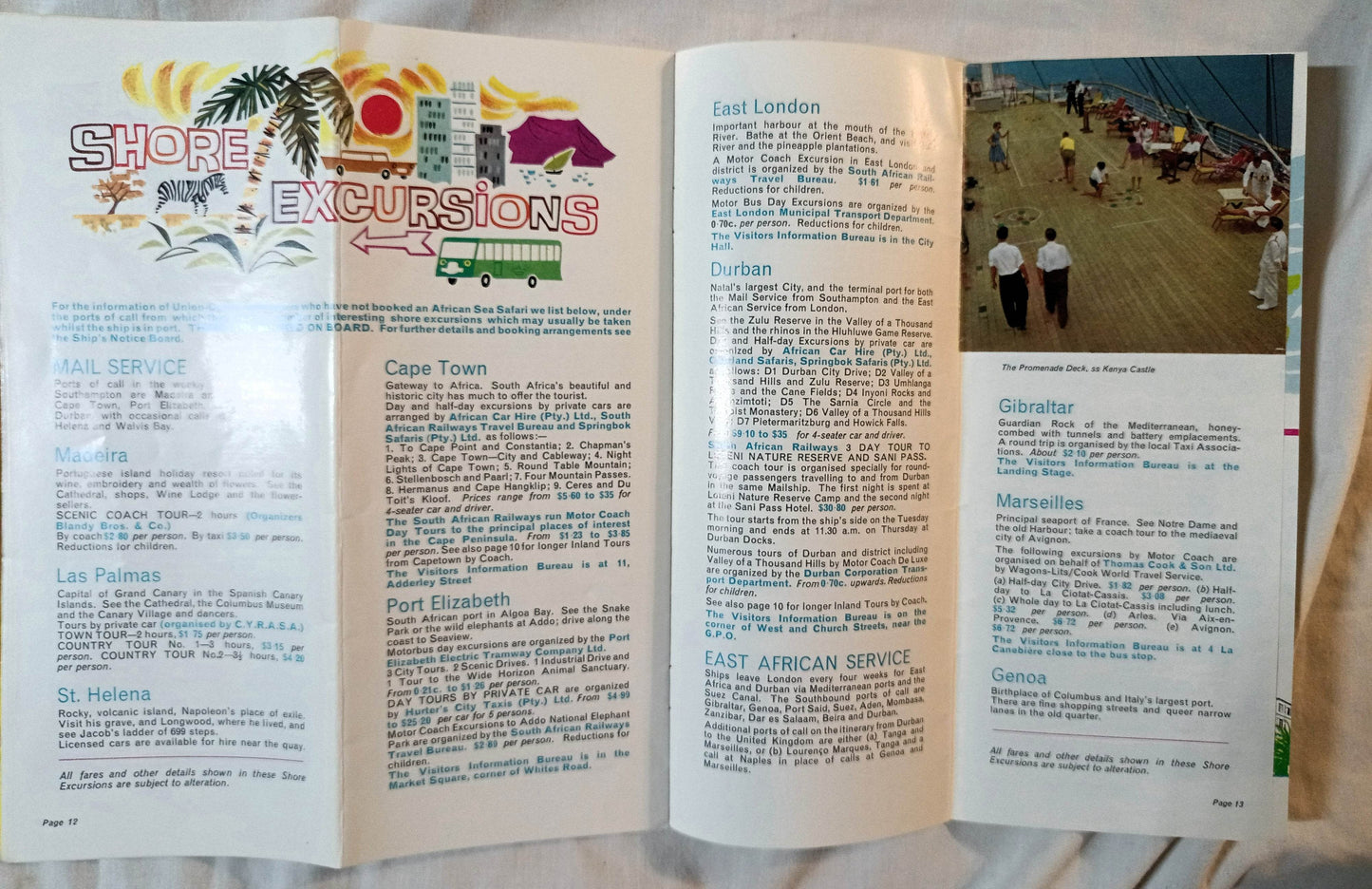 Union-Castle Line 1963 African Sea Safaris Shore Excursions Brochure - TulipStuff
