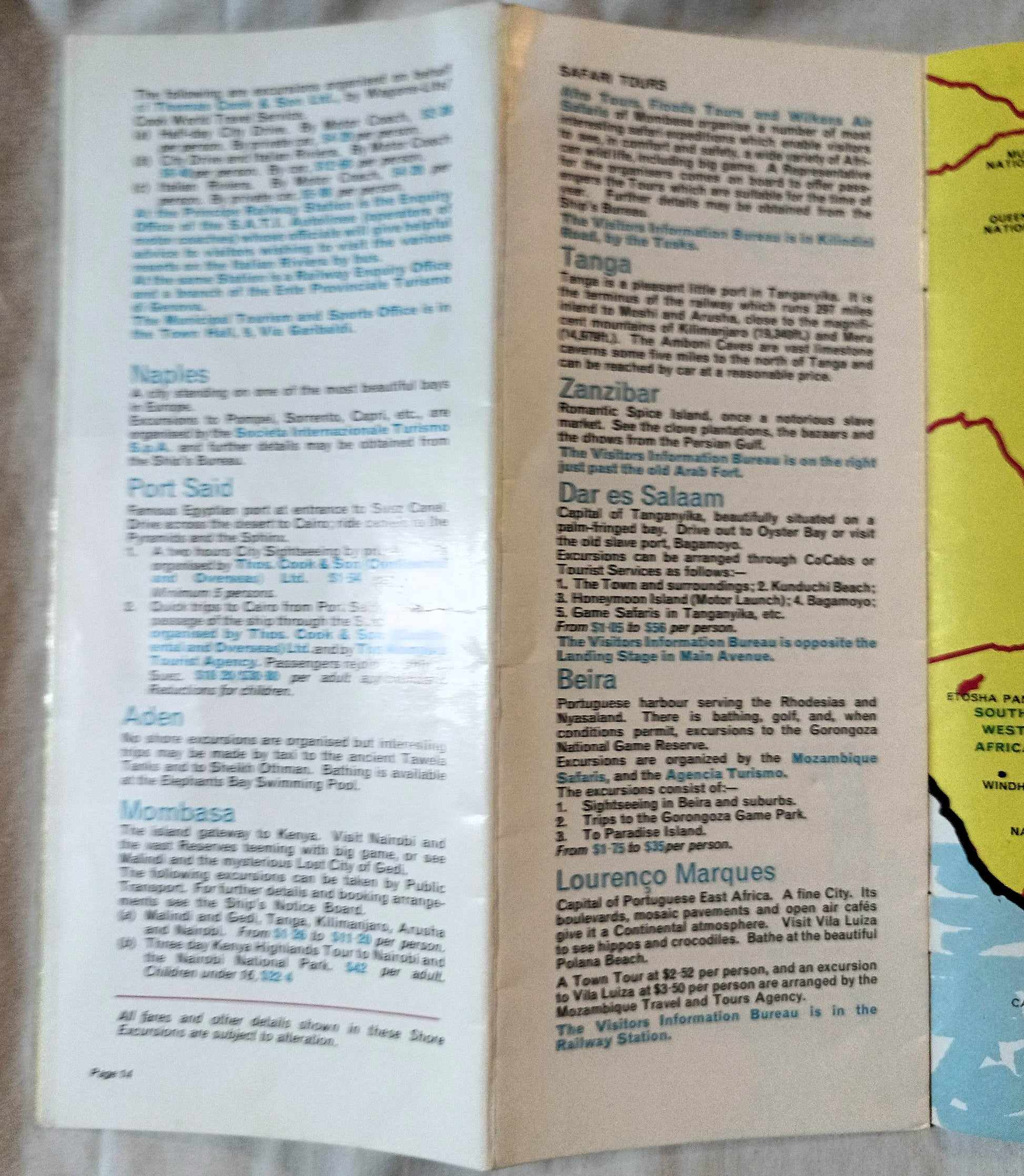 Union-Castle Line 1963 African Sea Safaris Shore Excursions Brochure - TulipStuff