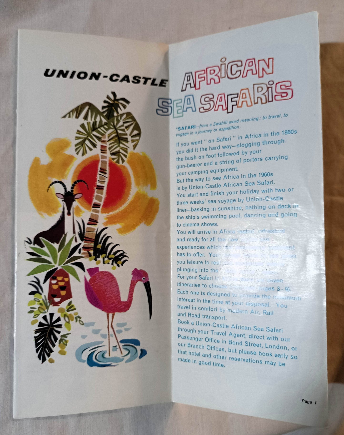 Union-Castle Line 1963 African Sea Safaris Shore Excursions Brochure - TulipStuff