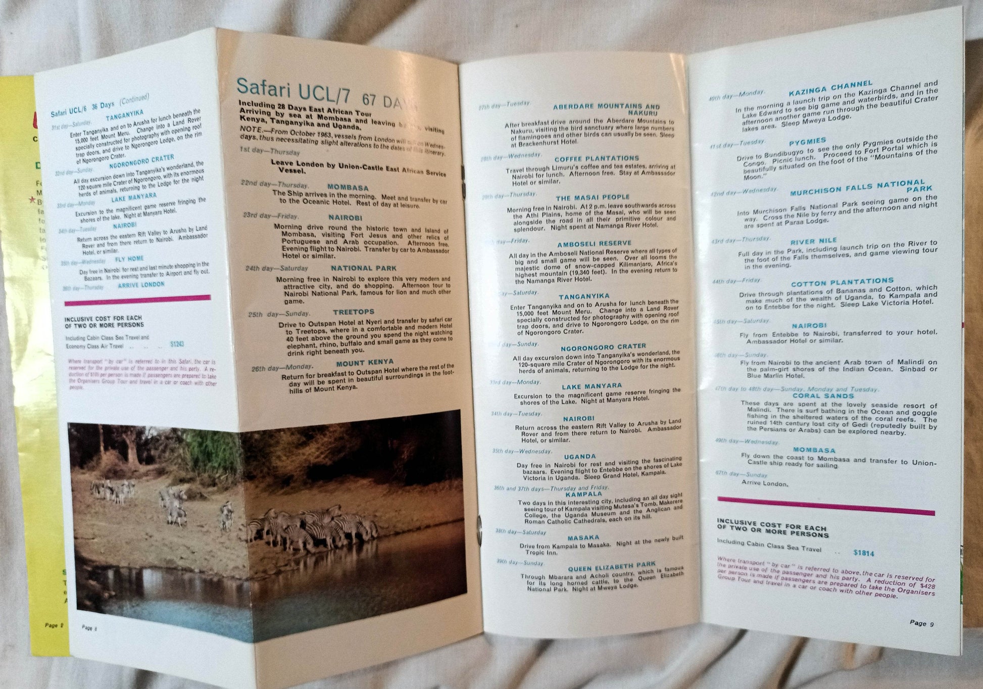 Union-Castle Line 1963 African Sea Safaris Shore Excursions Brochure - TulipStuff