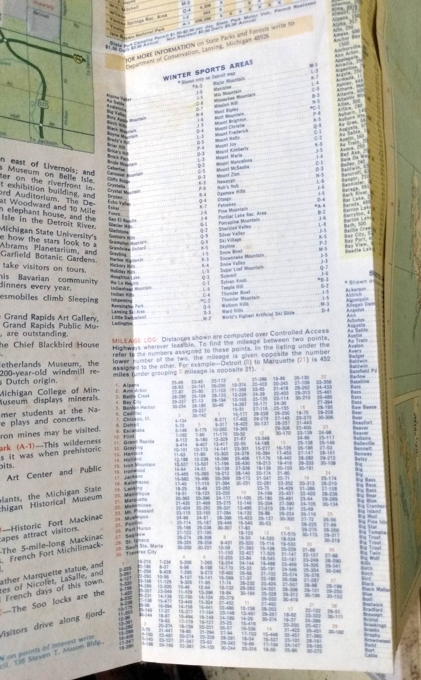 Unocal Union 76 Michigan Road Map 1971 Detroit Grand Rapids Flint - TulipStuff