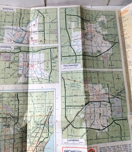 Unocal Union 76 Michigan Road Map 1971 Detroit Grand Rapids Flint - TulipStuff