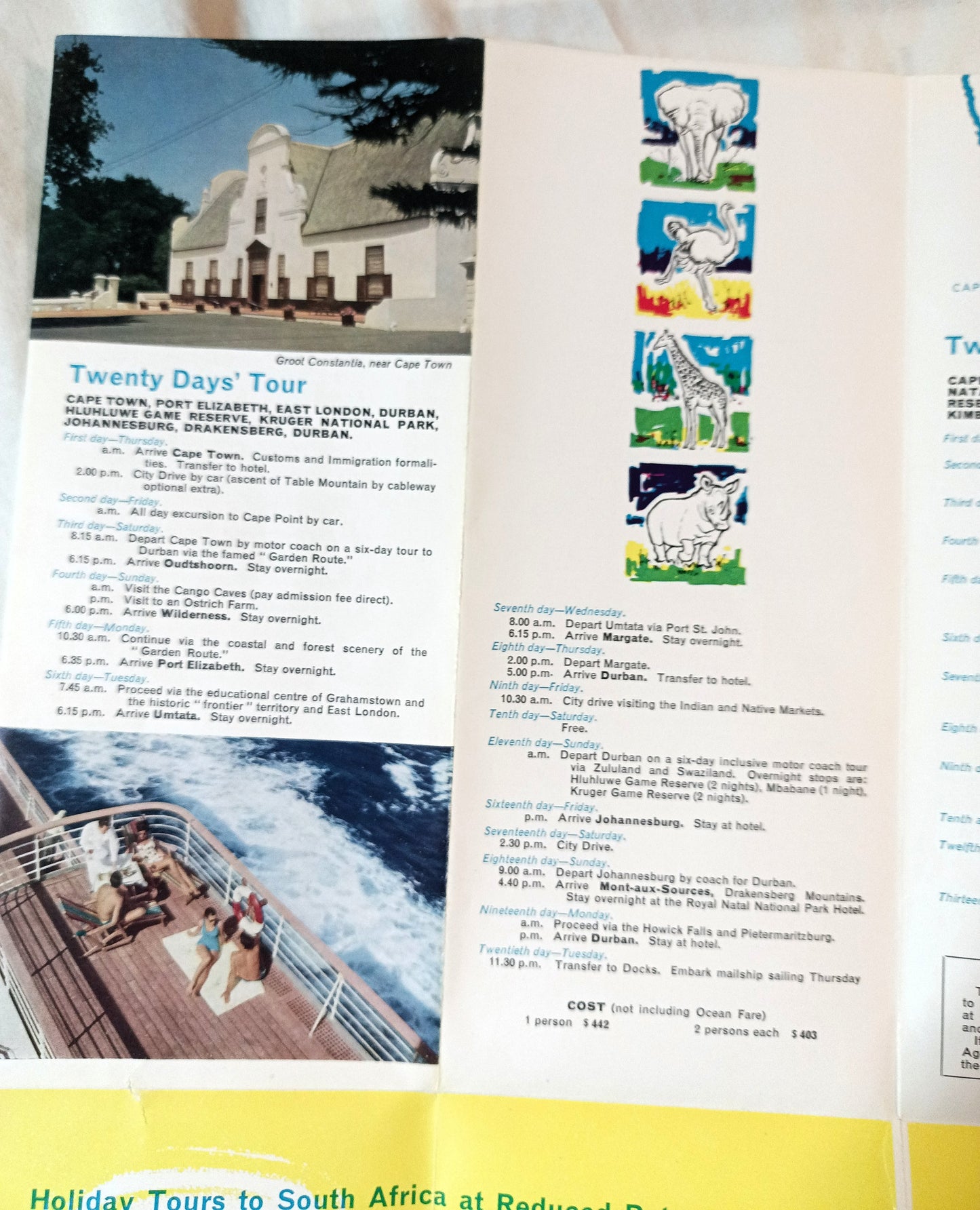 Union-Castle Line 1962 South Africa Holiday Tours Cruise Brochure - TulipStuff