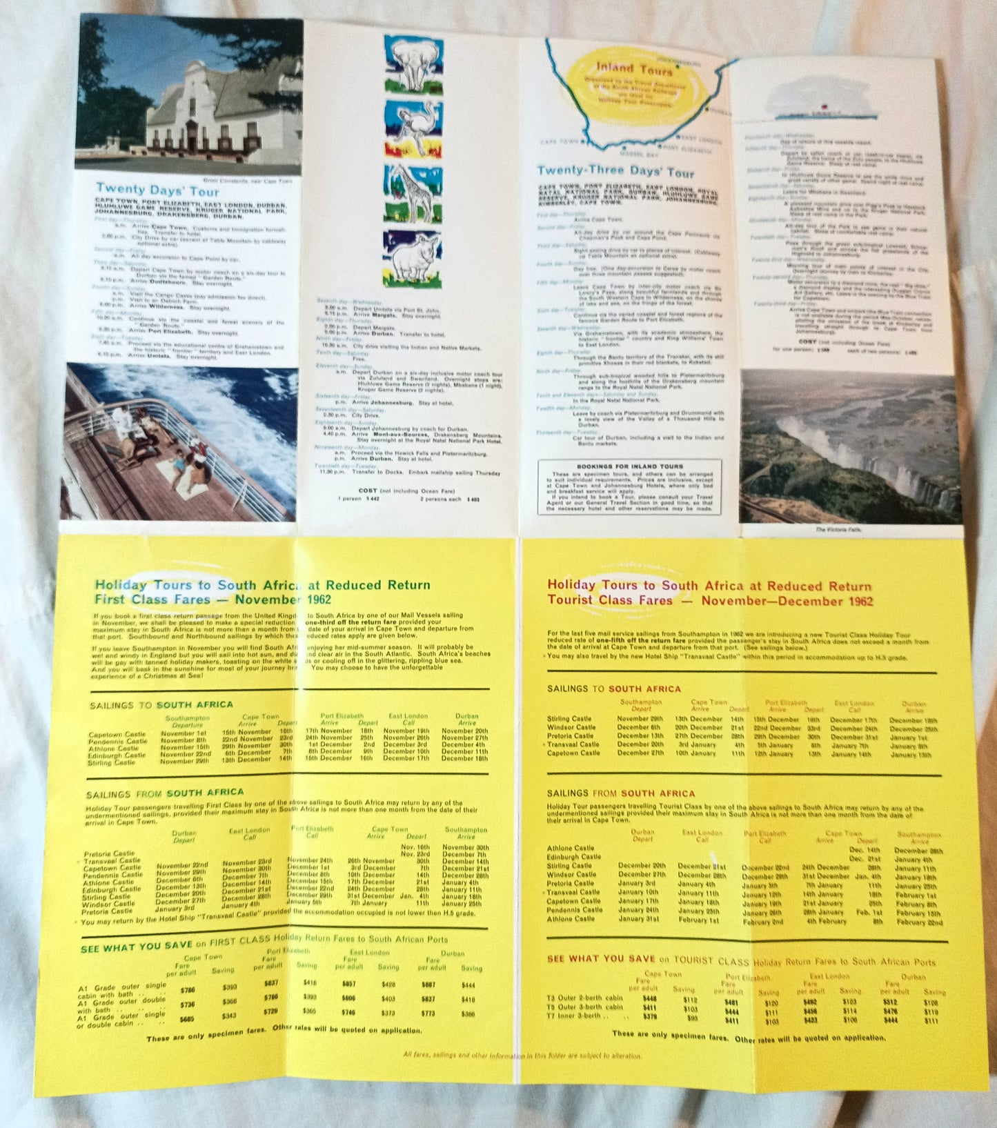 Union-Castle Line 1962 South Africa Holiday Tours Cruise Brochure - TulipStuff