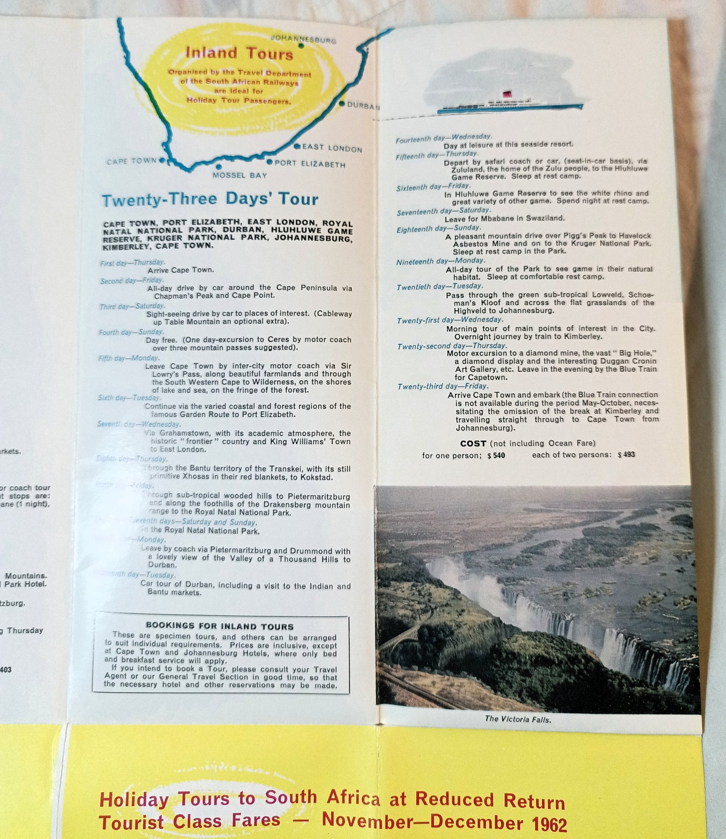 Union-Castle Line 1962 South Africa Holiday Tours Cruise Brochure - TulipStuff