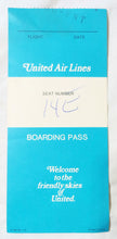 Load image into Gallery viewer, United Air Lines Friendly Skies FNT Boarding Pass 1970 - TulipStuff
