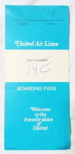 United Air Lines Friendly Skies FNT Boarding Pass 1970 - TulipStuff