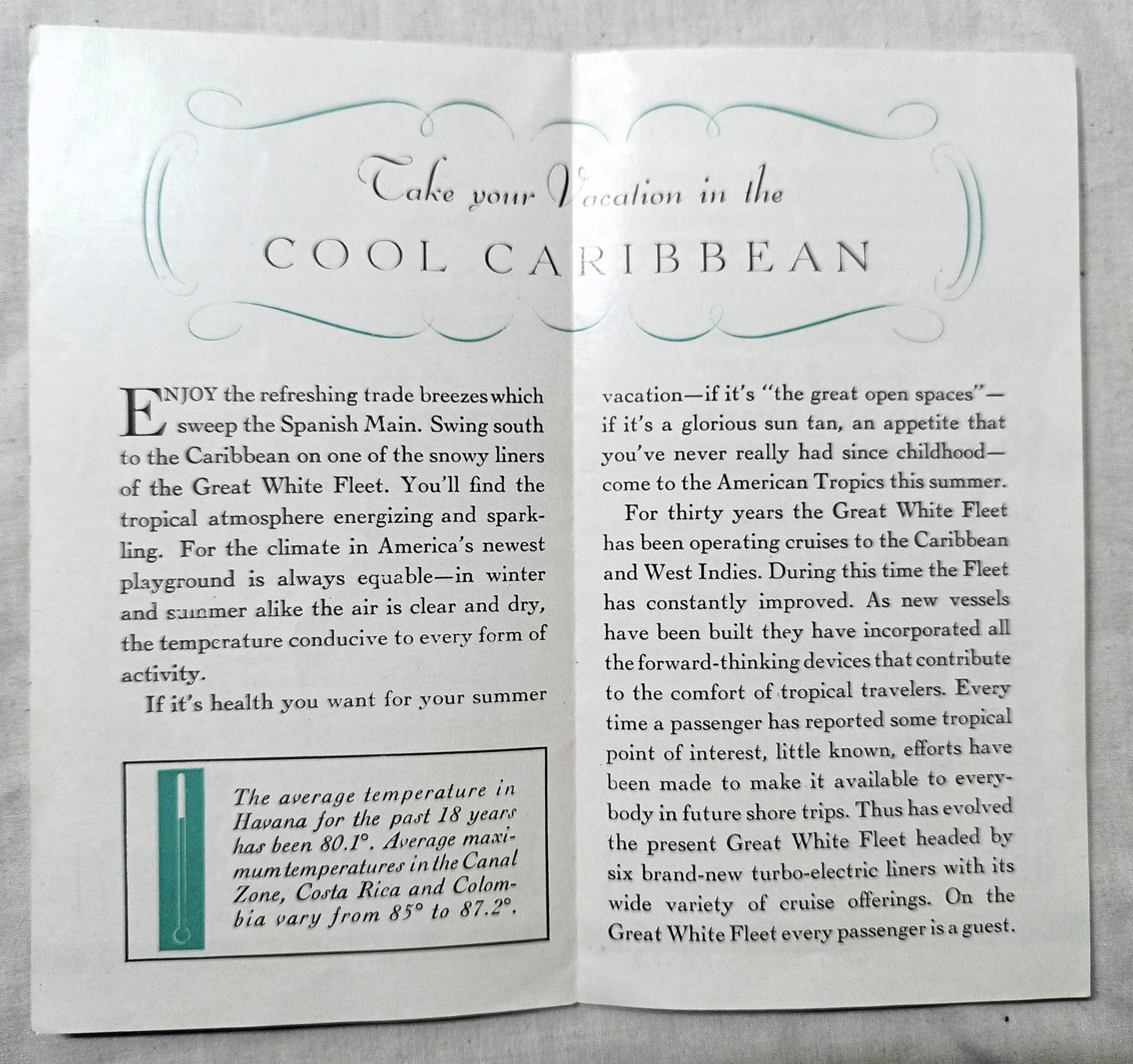 United Fruit Company Steamship Service Great White Fleet Brochure 1933 - TulipStuff