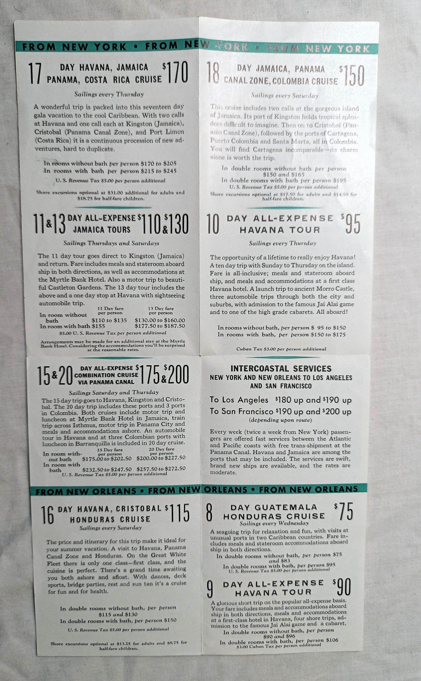 United Fruit Company Steamship Service Great White Fleet Brochure 1933 - TulipStuff