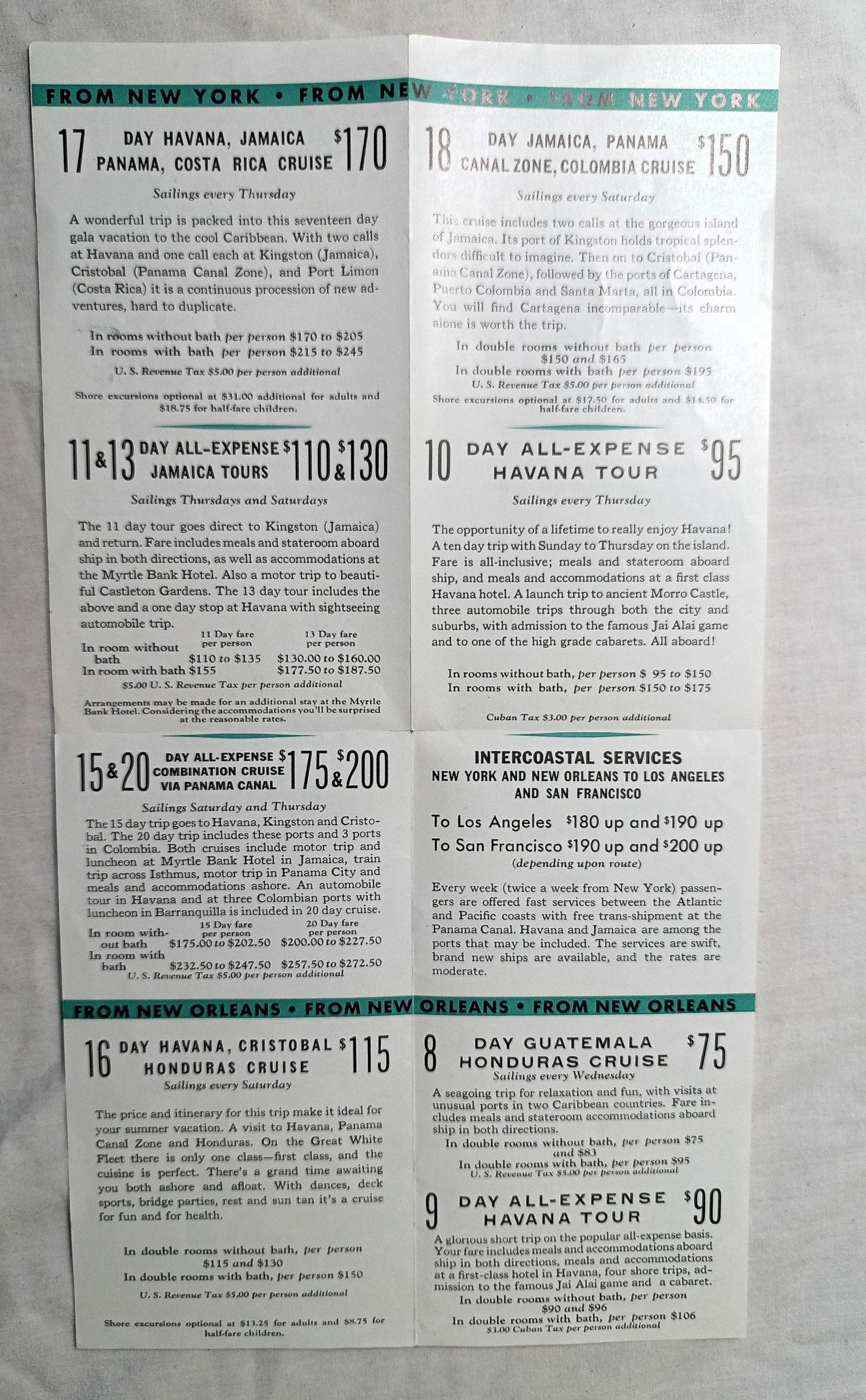 United Fruit Company Steamship Service Great White Fleet Brochure 1933 - TulipStuff