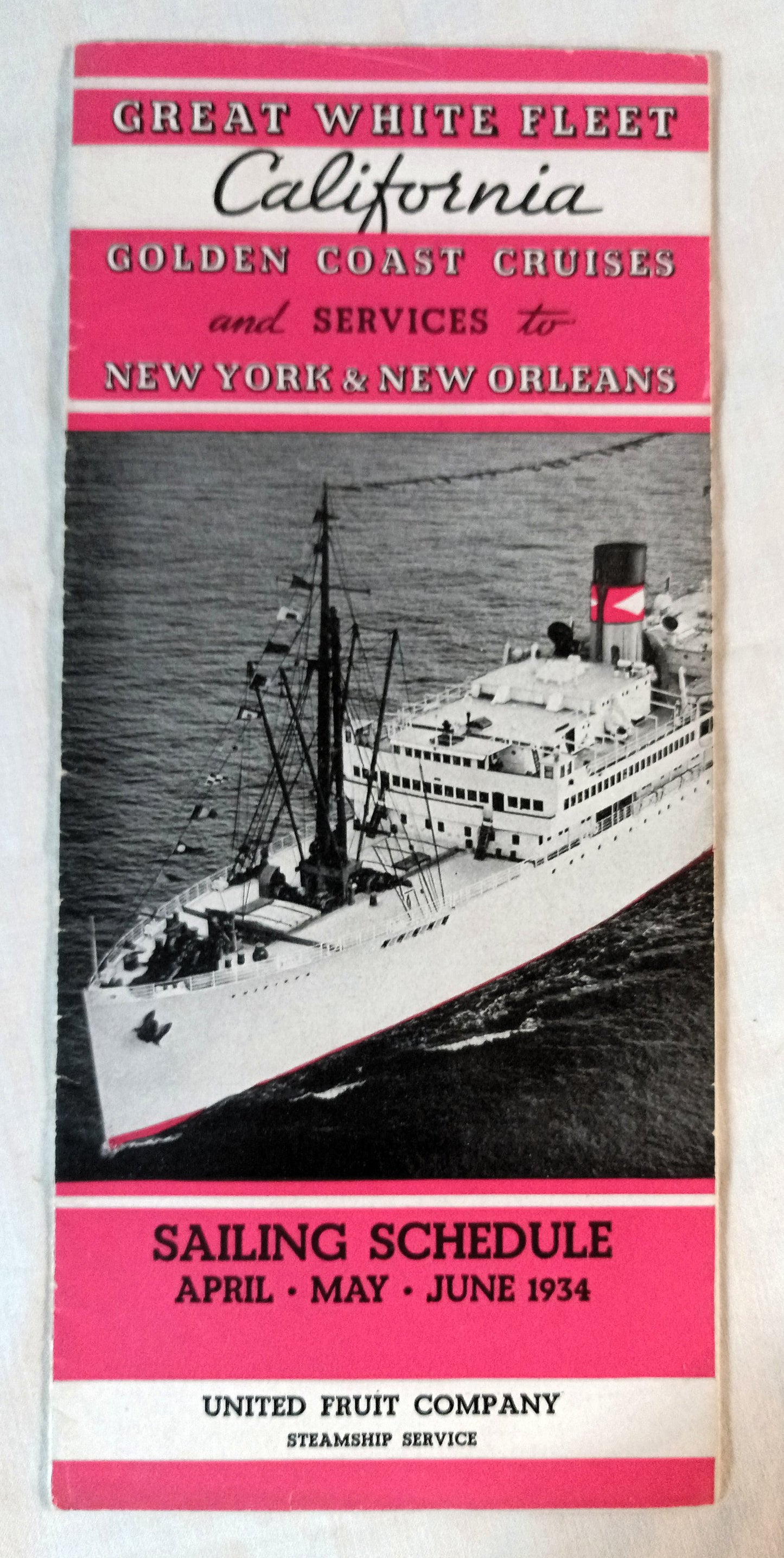 United Fruit Company Steamship Service Great White Fleet Brochure 1934 - TulipStuff
