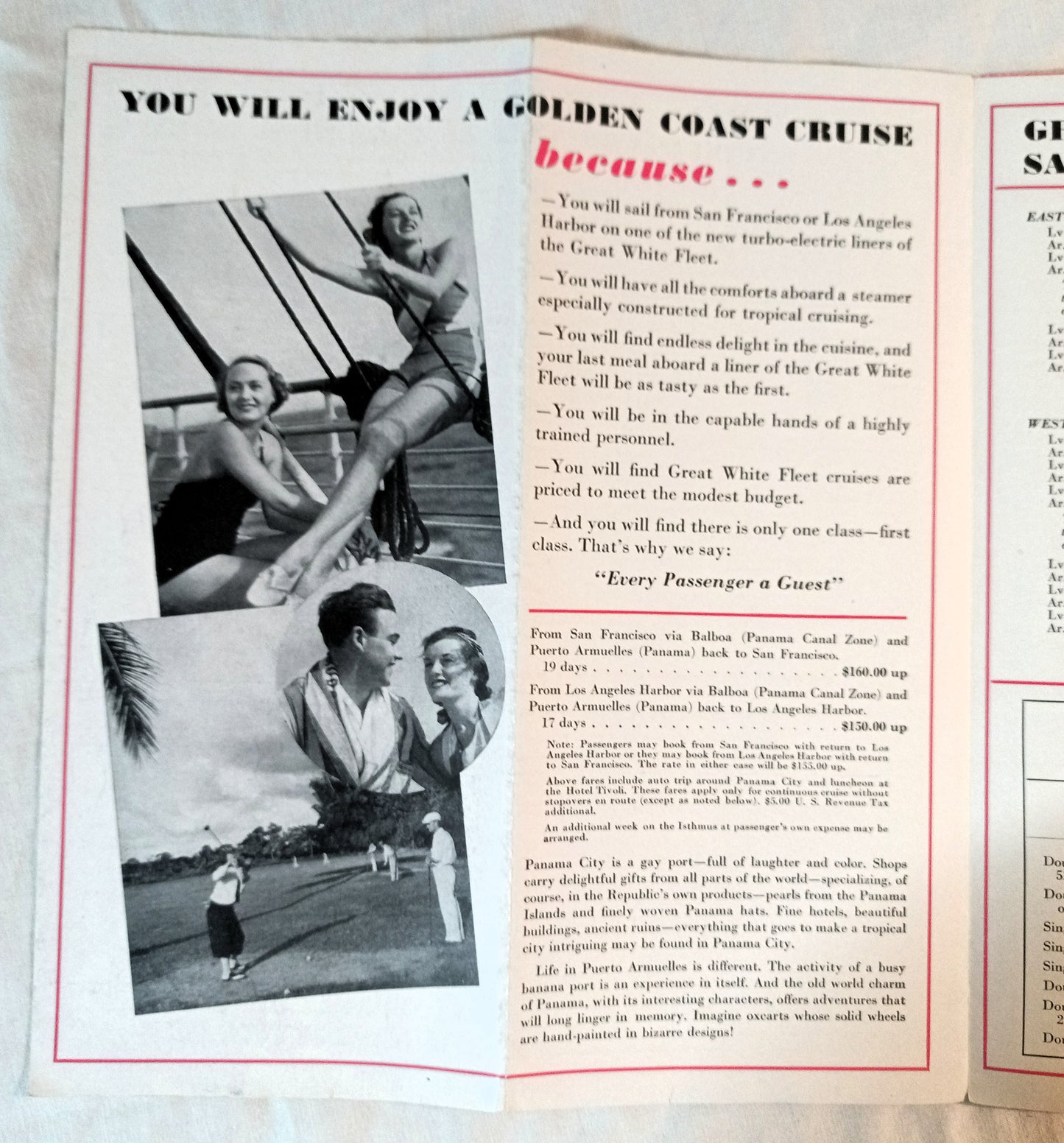 United Fruit Company Steamship Service Great White Fleet Brochure 1934 - TulipStuff