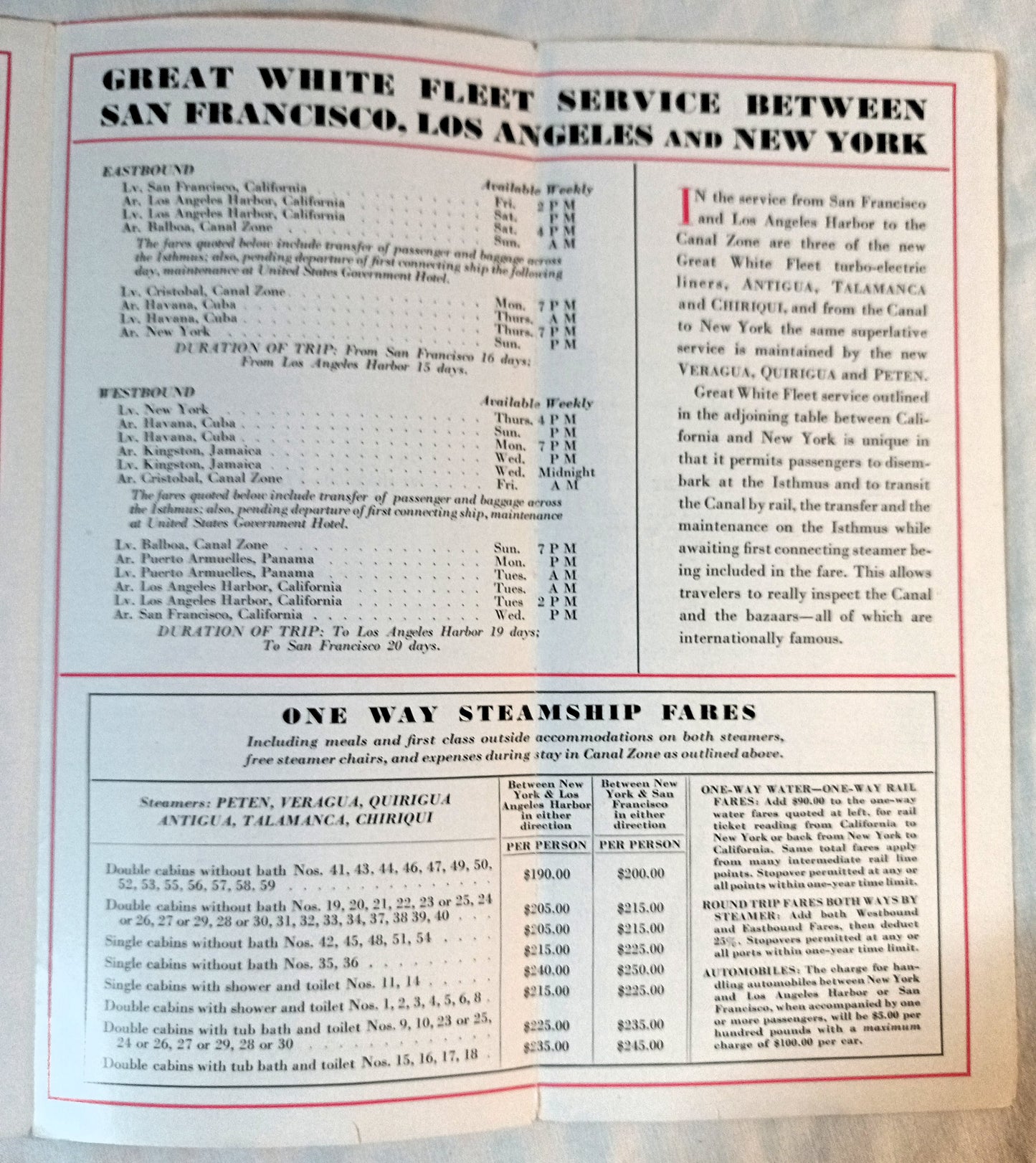United Fruit Company Steamship Service Great White Fleet Brochure 1934 - TulipStuff