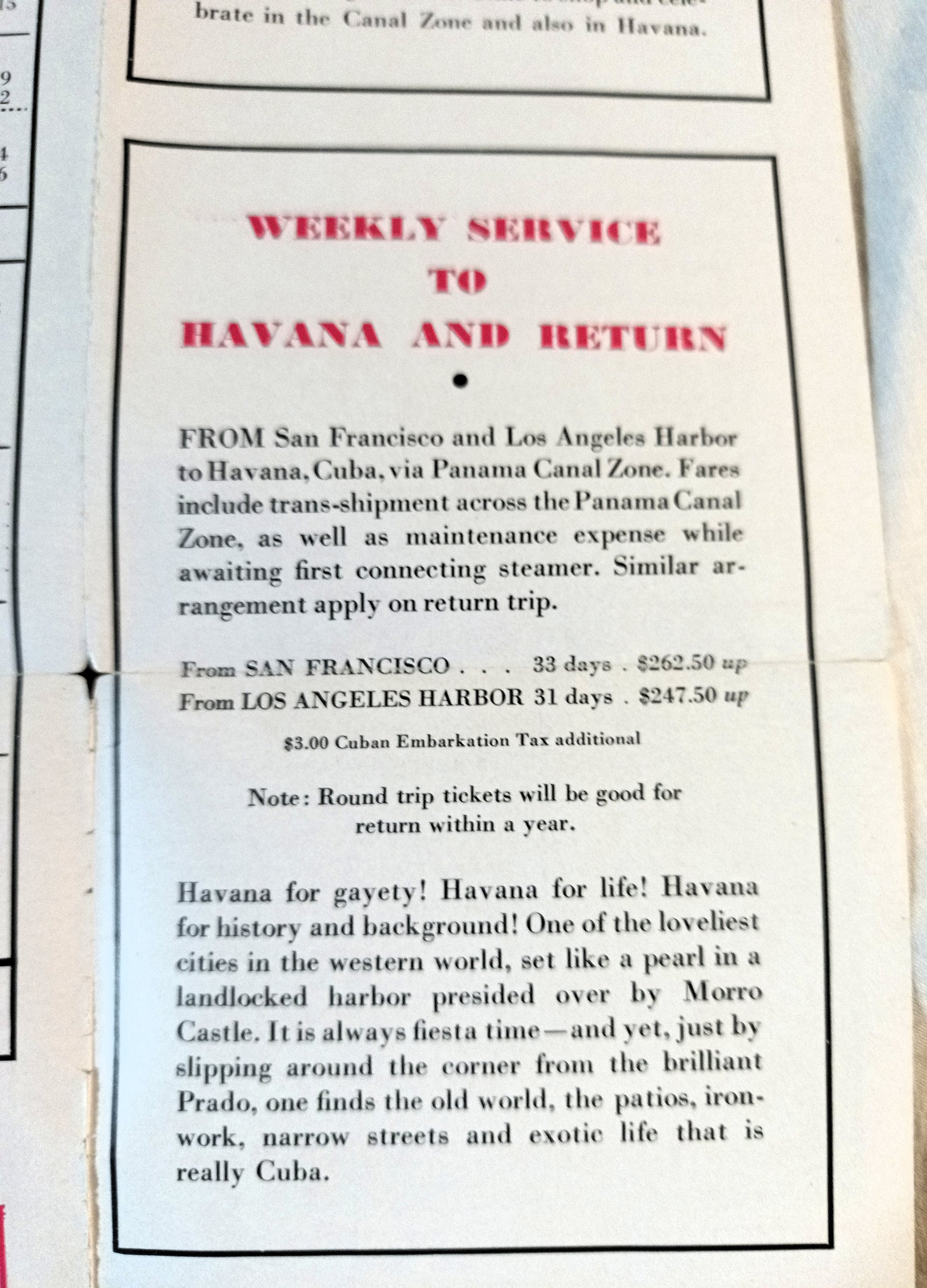 United Fruit Company Steamship Service Great White Fleet Brochure 1934 - TulipStuff