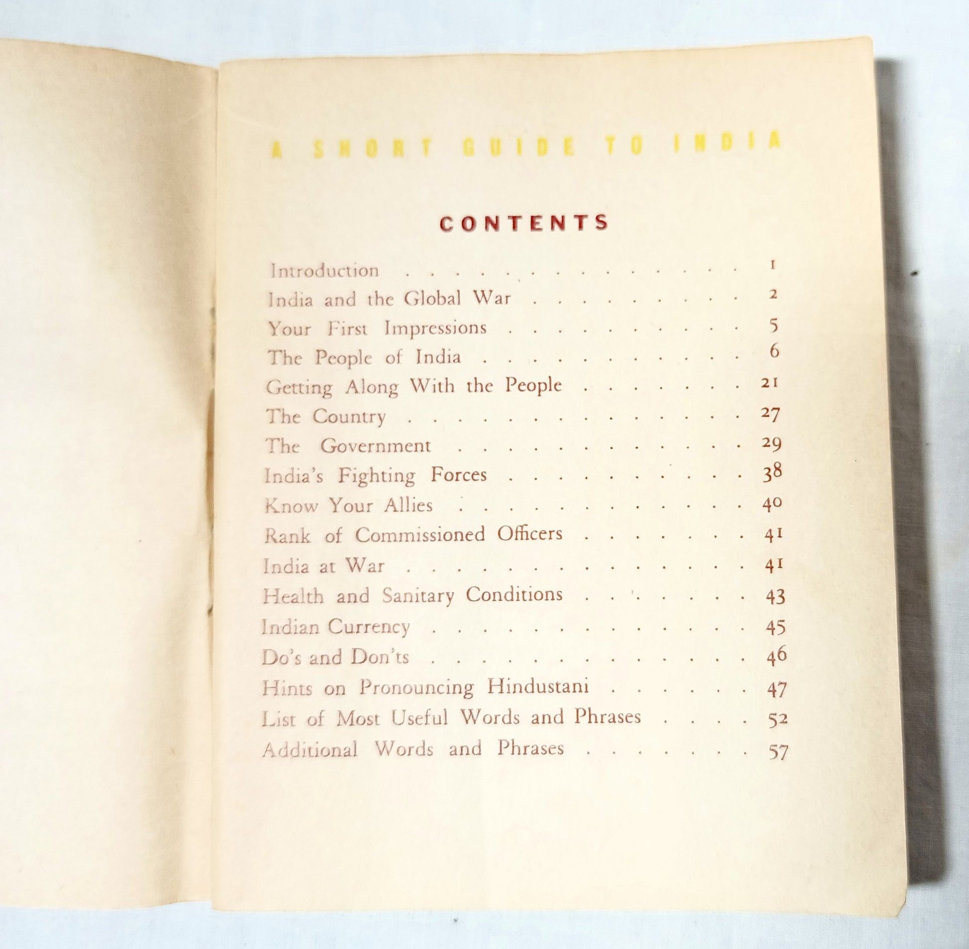 United States Army A Pocket Guide To India World War II WW2 1942 - TulipStuff