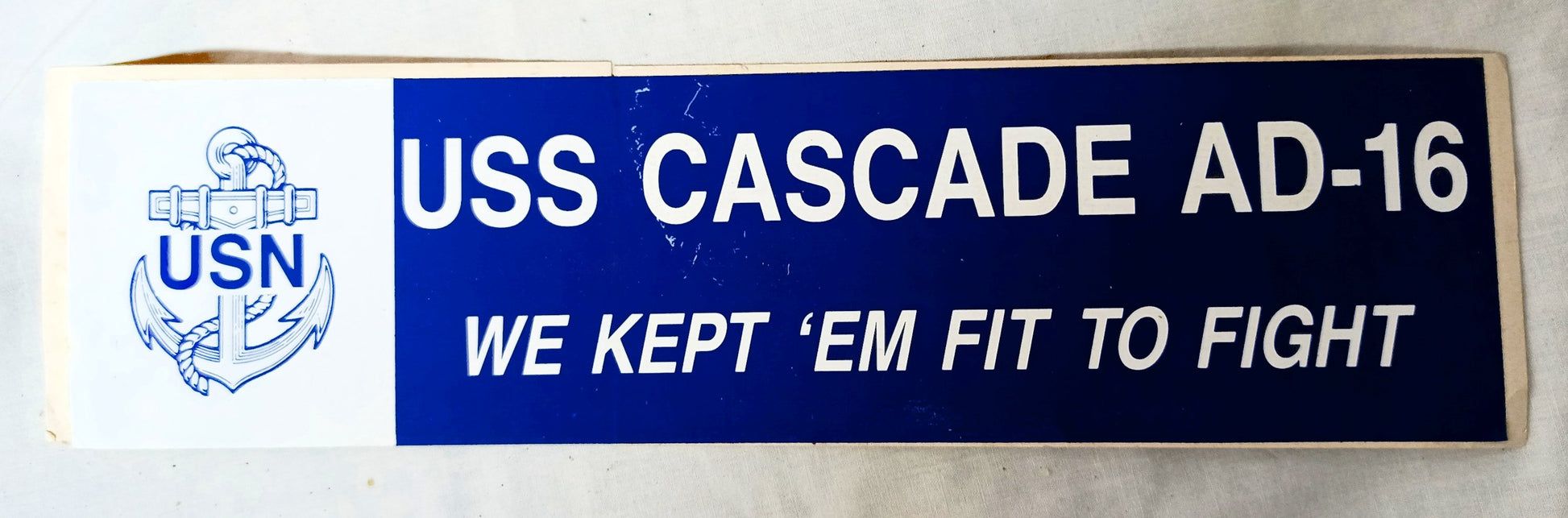 US Navy USS Cascade AD-16 Destroyer Tender Bumper Sticker 1960's - TulipStuff