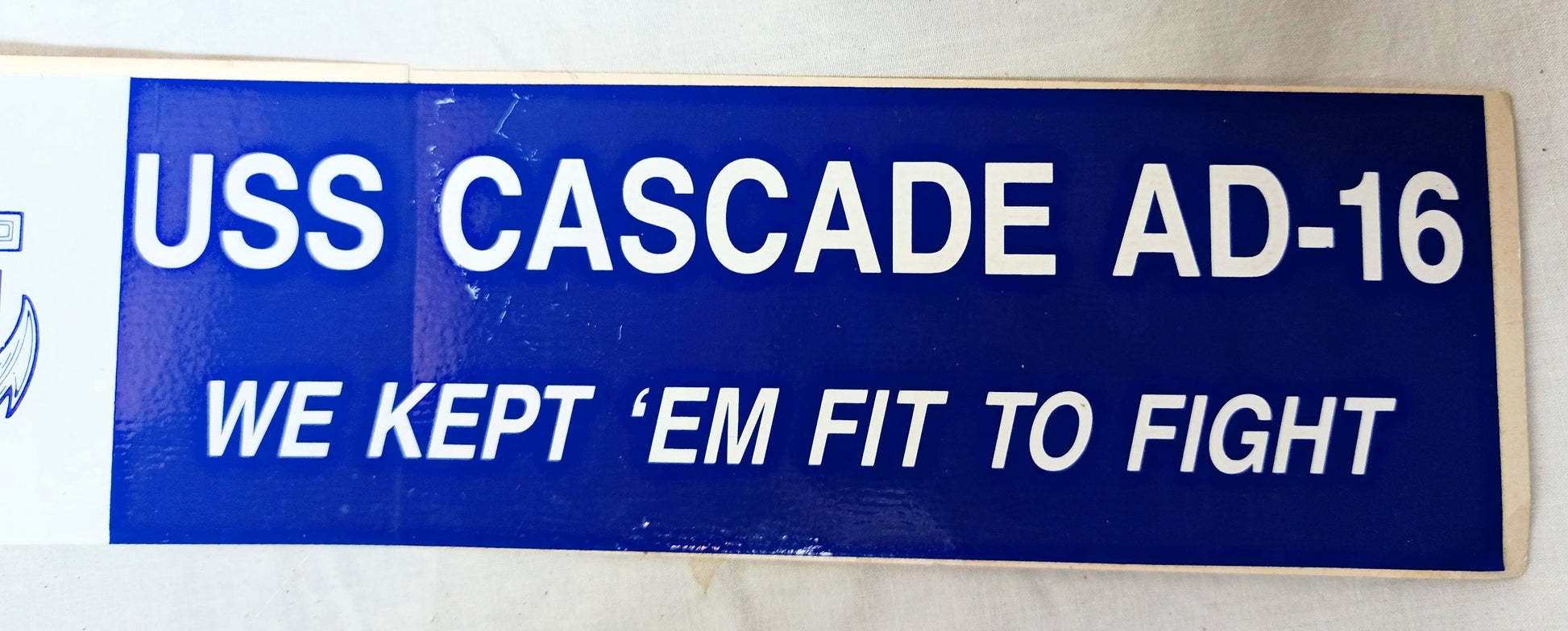 US Navy USS Cascade AD-16 Destroyer Tender Bumper Sticker 1960's - TulipStuff