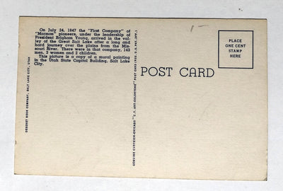 Utah Pioneers Of 1847 Entering Great Salt Lake Valley Linen Postcard - TulipStuff