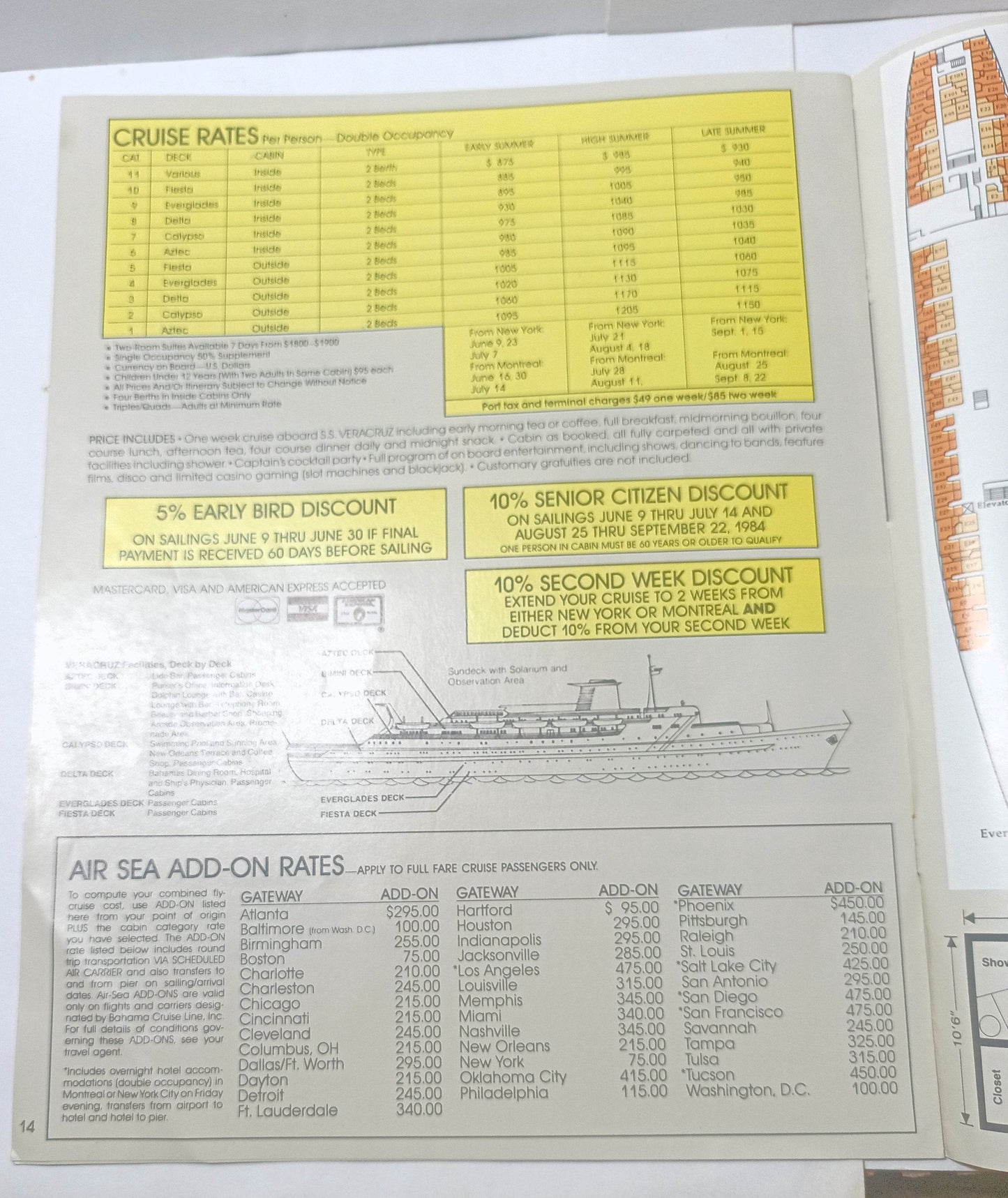 Bahama Cruise Line Veracruz Summer 1984 St Lawrence Canada Brochure - TulipStuff