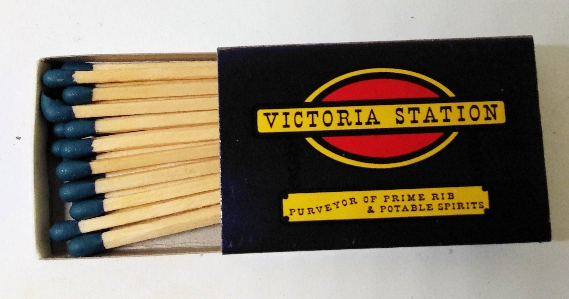 Victoria Station Railroad Themed Steakhouse Vintage Matchbook 1980's - TulipStuff