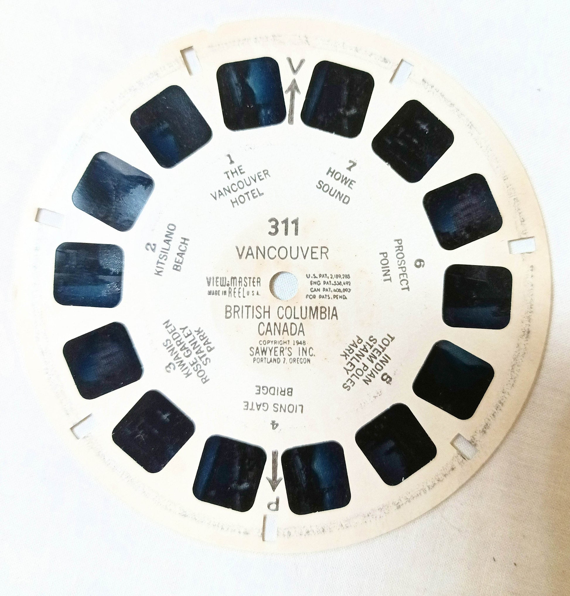 View-Master Reel Vancouver British Columbia Canada 380 Sawyer's 1948 - TulipStuff