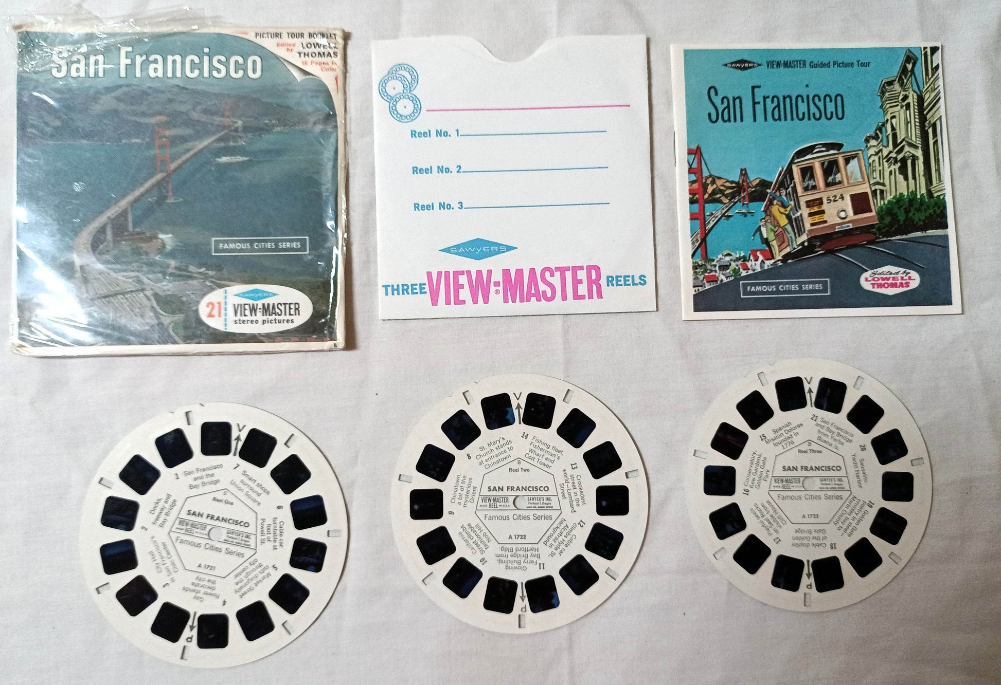 View-Master San Francisco 3-Reel Set A172 Sawyer's 1965 Lowell Thomas - TulipStuff