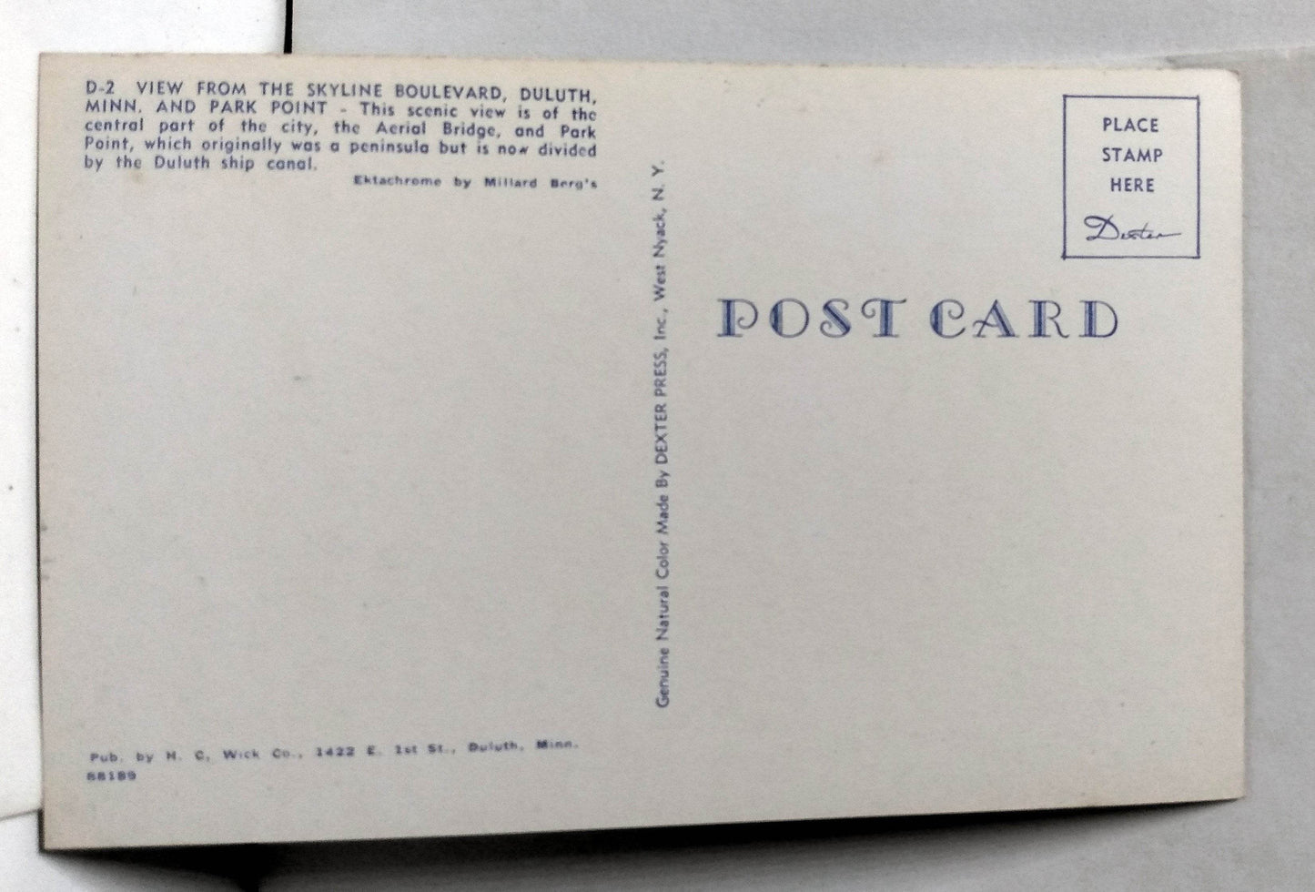 View From The Skyline Boulevard Duluth Minnesota Park Point 1950's - TulipStuff