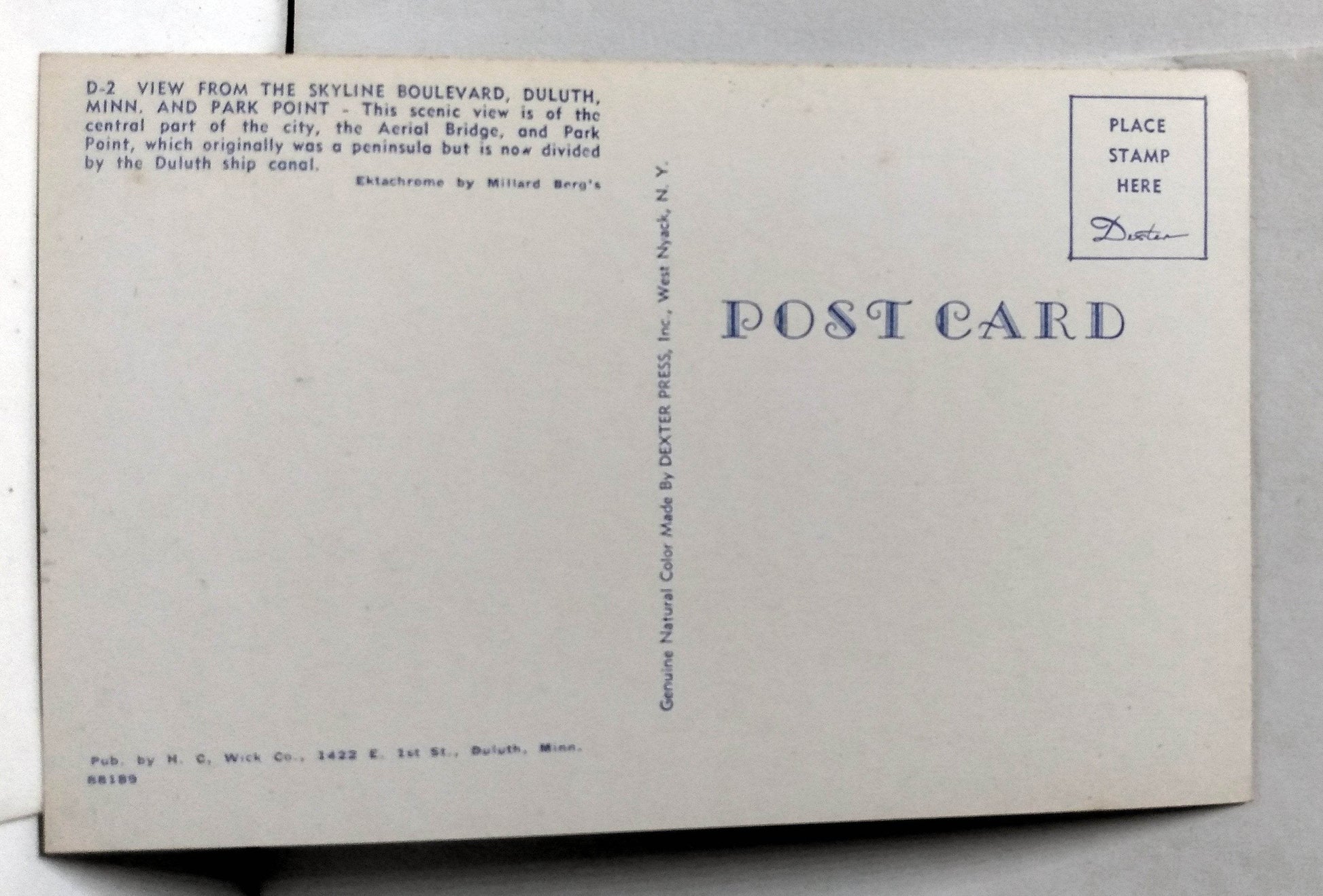 View From The Skyline Boulevard Duluth Minnesota Park Point 1950's - TulipStuff