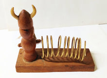 Load image into Gallery viewer, Viking Gonk Wooden Wire Coil Letter Rack Vintage 1960&#39;s Japan - TulipStuff
