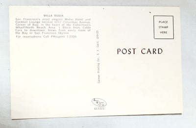 Villa Roma Motor Hotel Cocktail Lounge San Francisco California 1950's - TulipStuff
