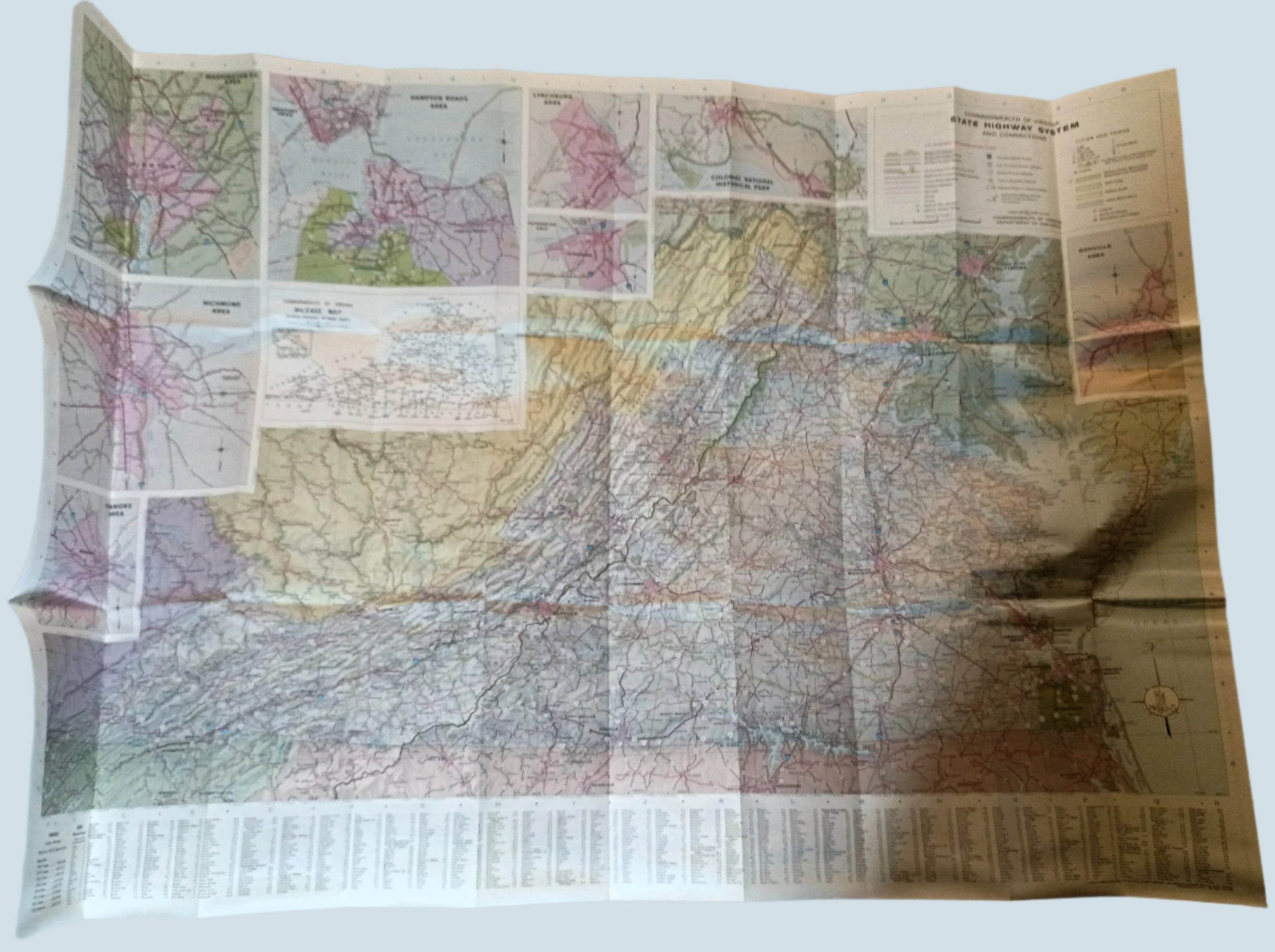 Virginia Official State Highway Map Dept Of Highways 1966 - TulipStuff