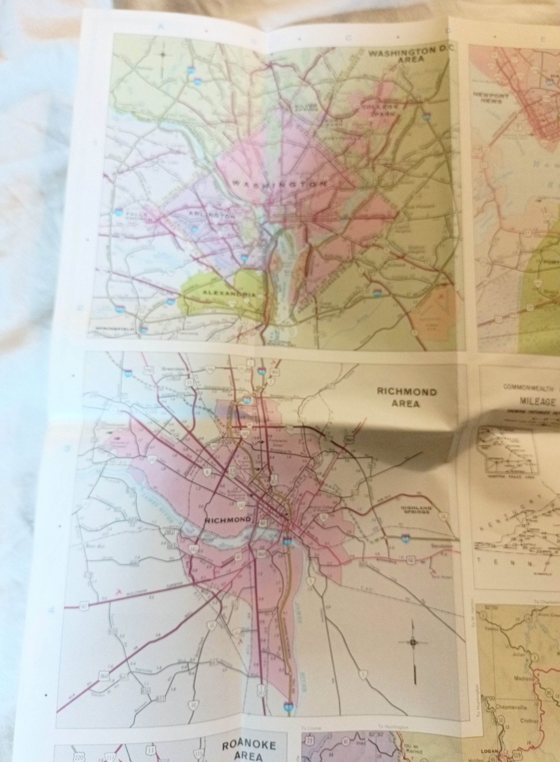 Virginia Official State Highway Map Dept Of Highways 1966 - TulipStuff