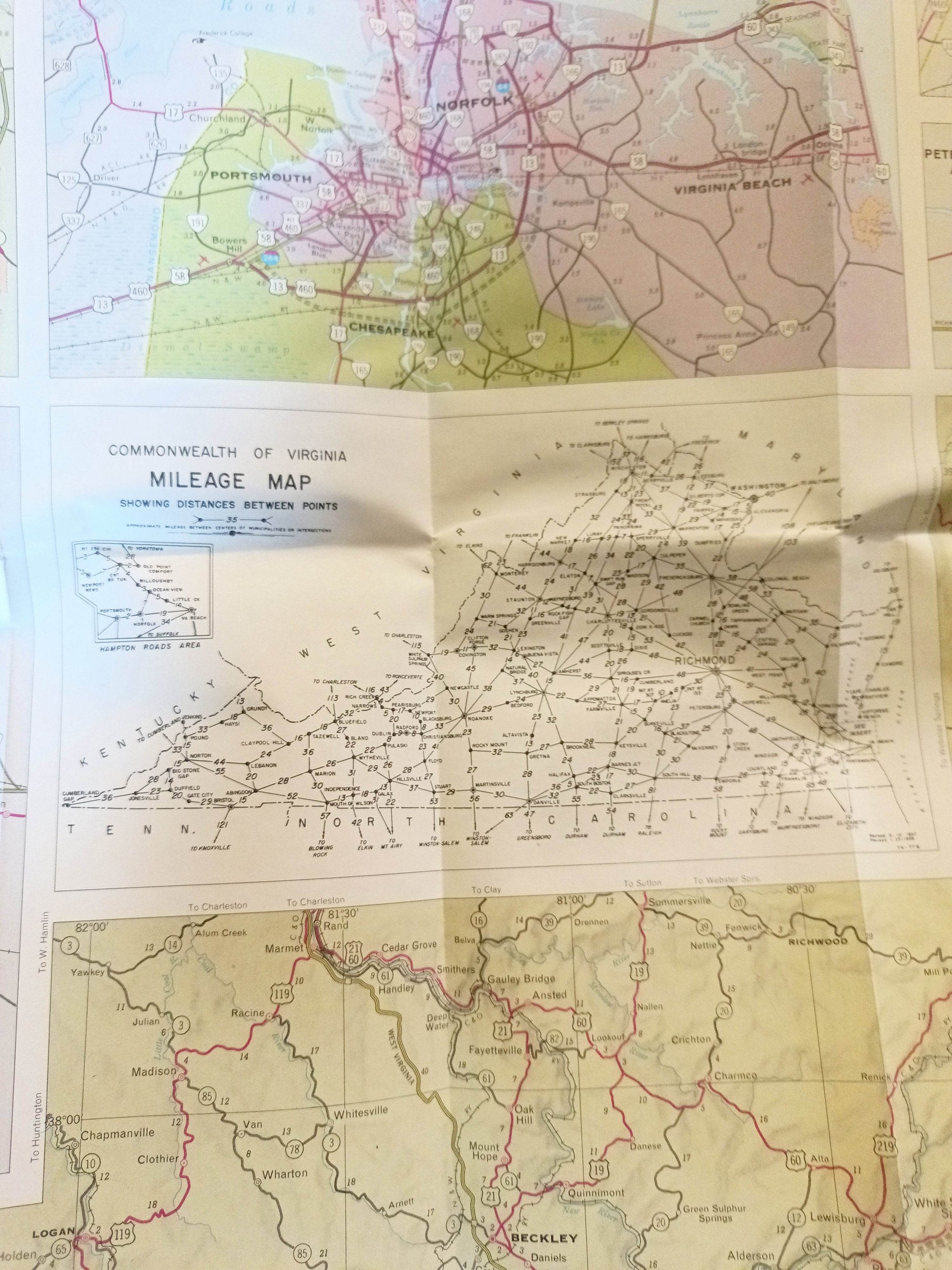 Virginia Official State Highway Map Dept Of Highways 1966 - TulipStuff