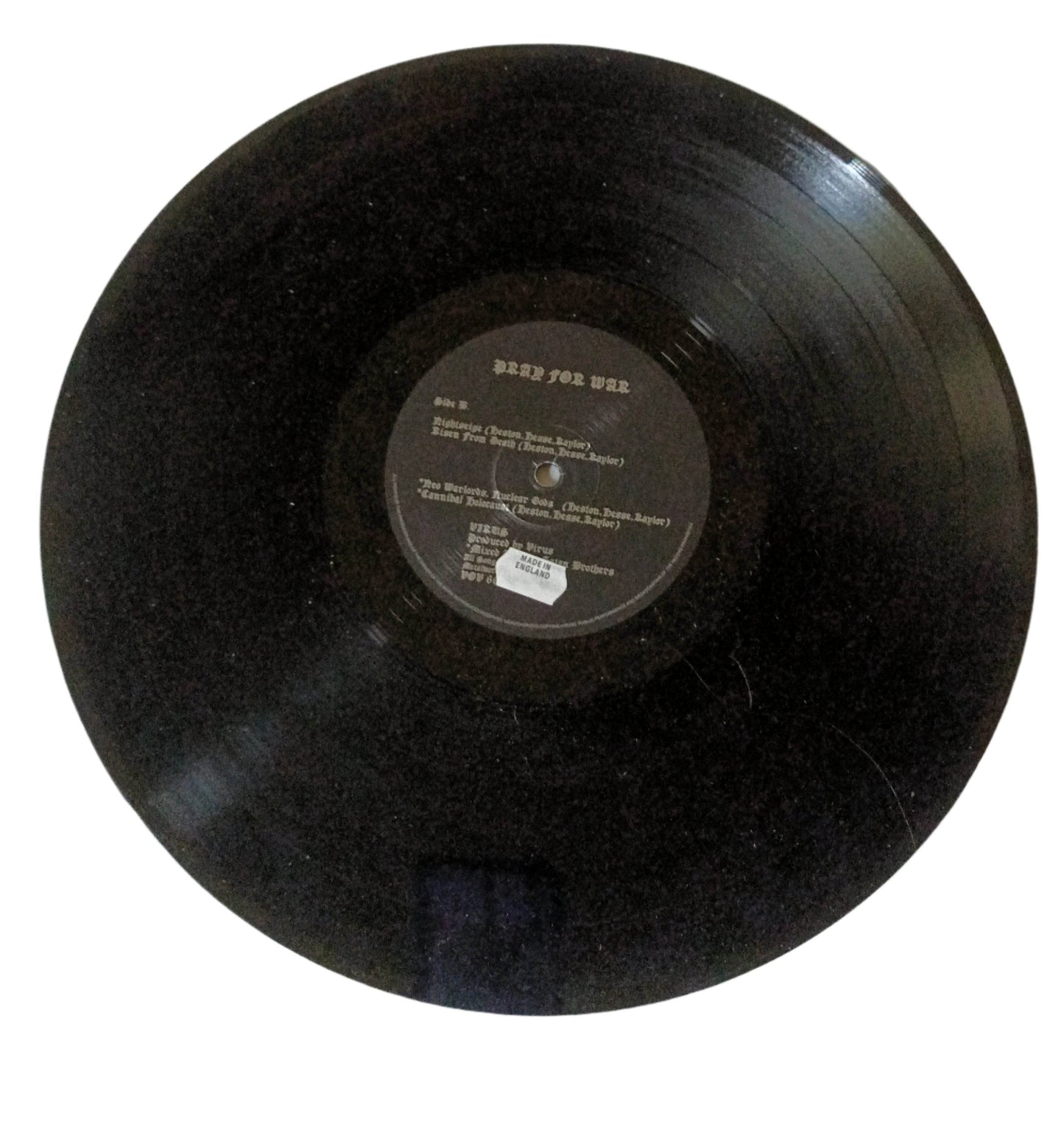 Virus Pray For War UK Thrash Metal Album LP 12" Vinyl Metalworks 1987 - TulipStuff