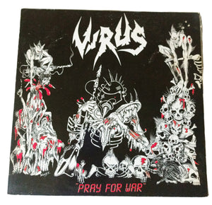 Virus Pray For War UK Thrash Metal Album LP 12" Vinyl Metalworks 1987 - TulipStuff