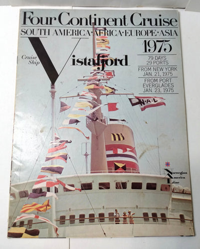 Norwegian America Line ms Vistafjord 1975 Four Continent Cruise Brochure - TulipStuff
