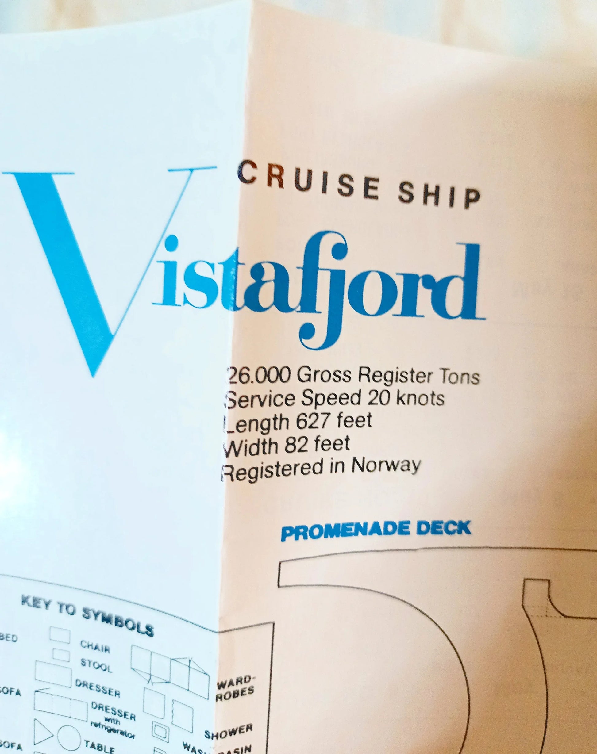 Norwegian America Line Vistafjord 1976 Caribbean Fly Cruise Brochure - TulipStuff