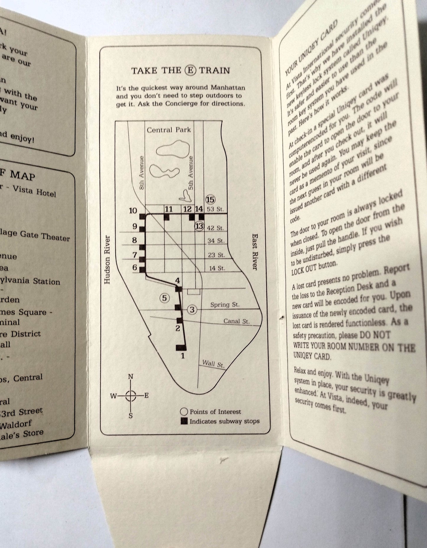 Vista Int'l Hotel World Trade Center NYC Room Welcome Folder 1980's - TulipStuff