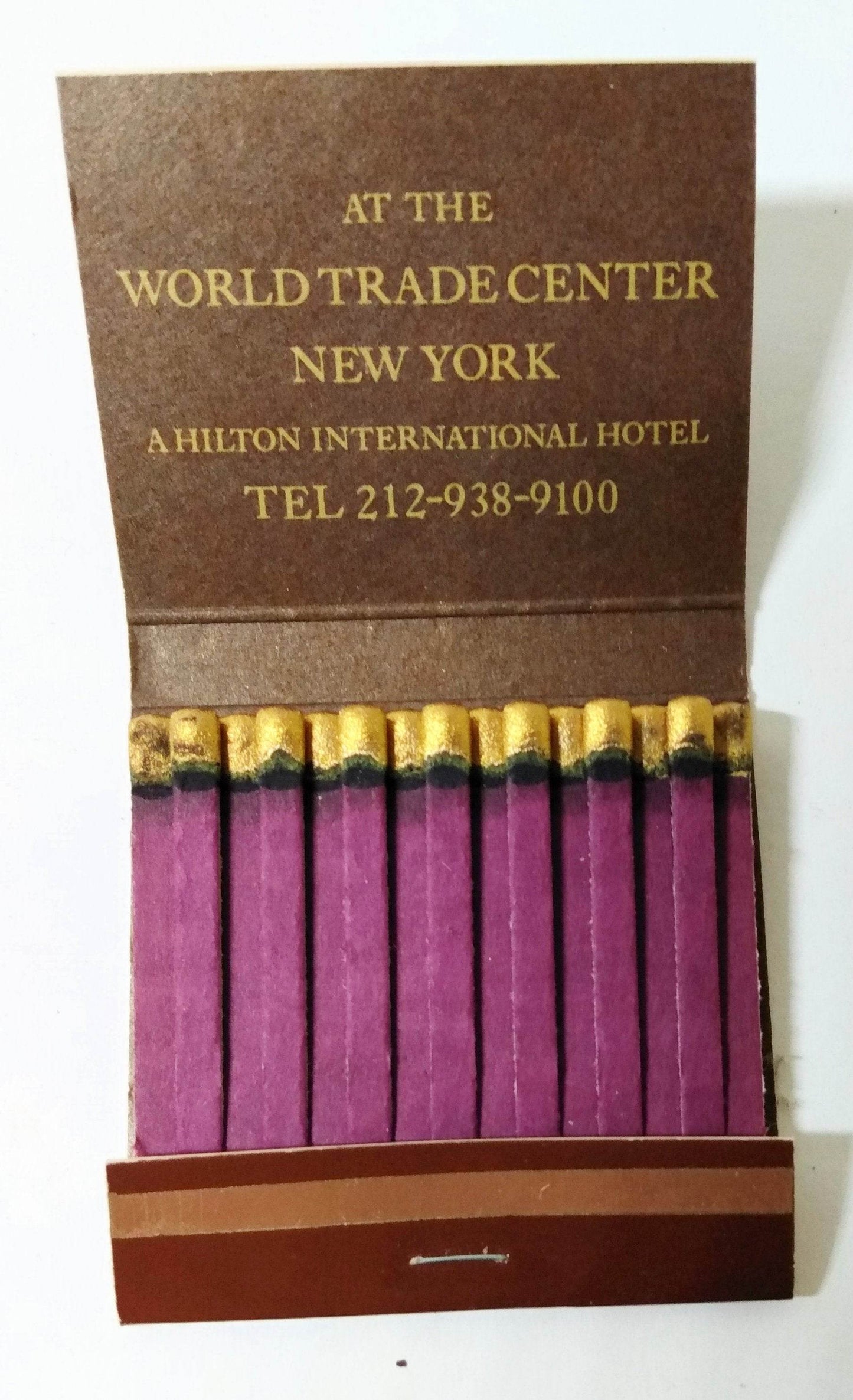 Vista International Hotel World Trade Center NYC Matchbook 1980's Purple - TulipStuff