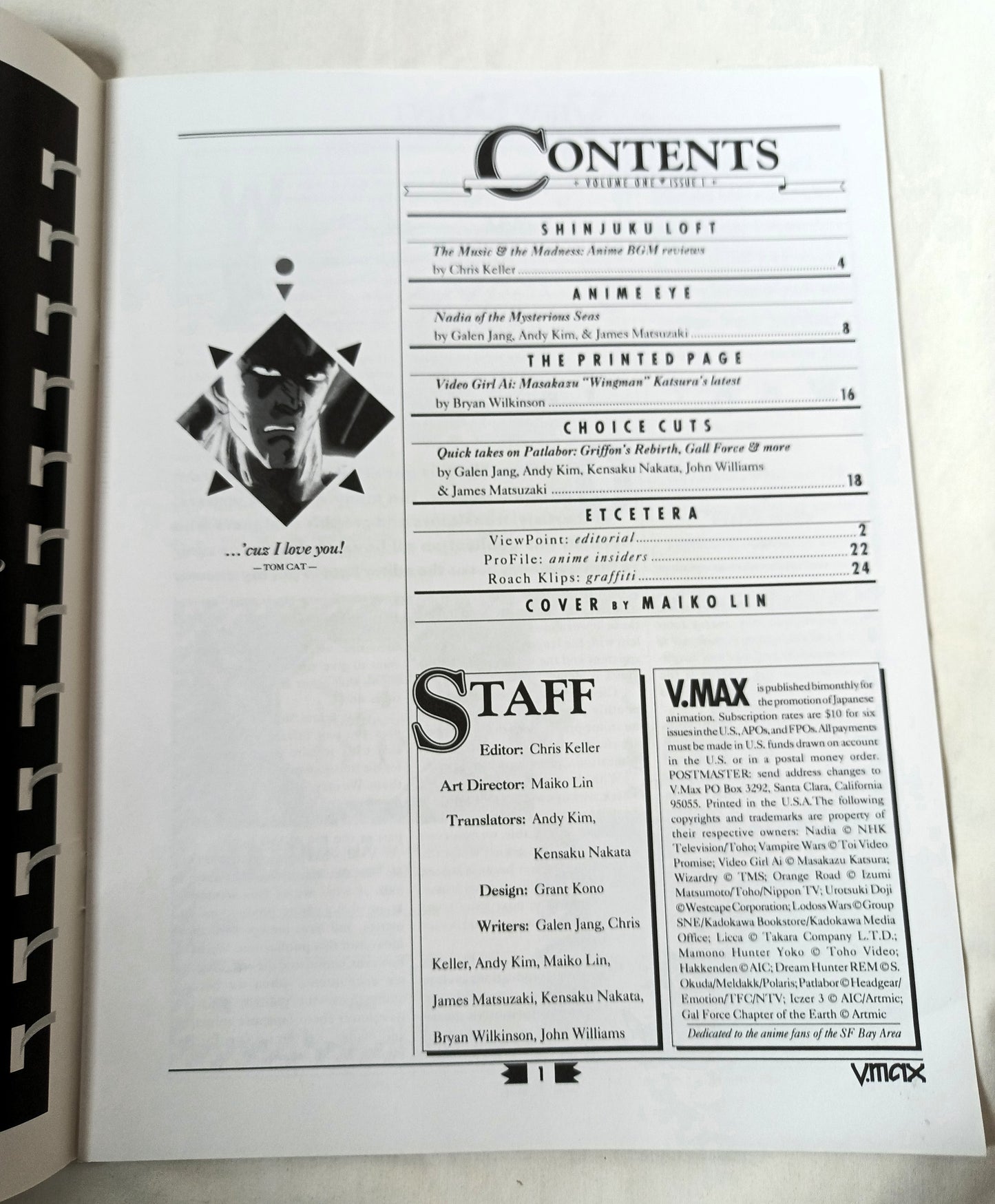 V.Max The Anime & Manga Newsletter Volume 1 Issue 1 1991 Nadia - TulipStuff