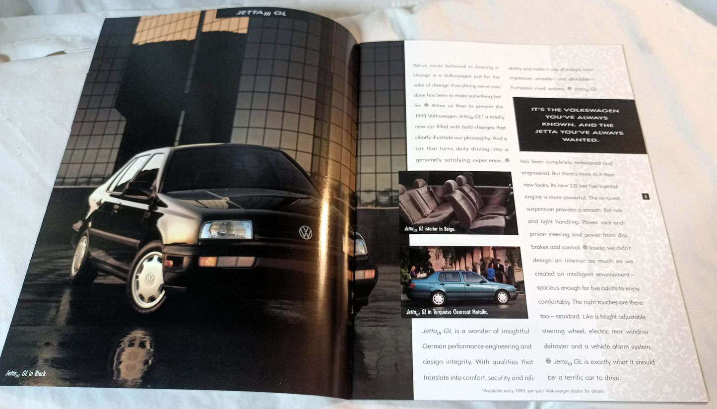 Volkswagen 1993 Full Line Dealer Sales Brochure Jetta Golf EuroVan Fox - TulipStuff