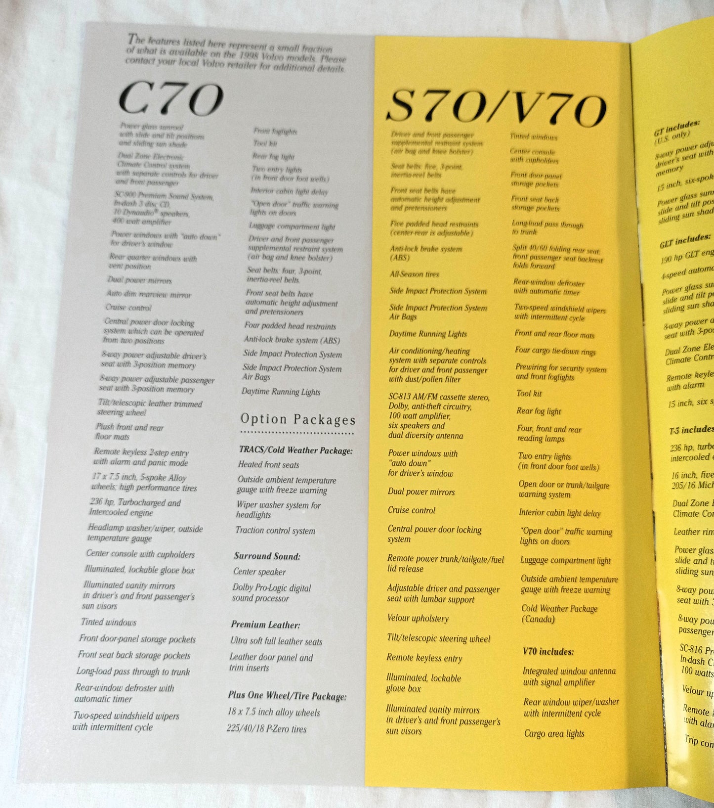 Volvo US Full Line Dealer Sales Brochure 1998 C70 S70 C70 S90 V90 - TulipStuff