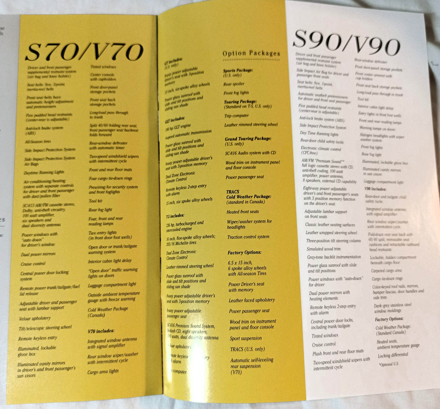 Volvo US Full Line Dealer Sales Brochure 1998 C70 S70 C70 S90 V90 - TulipStuff