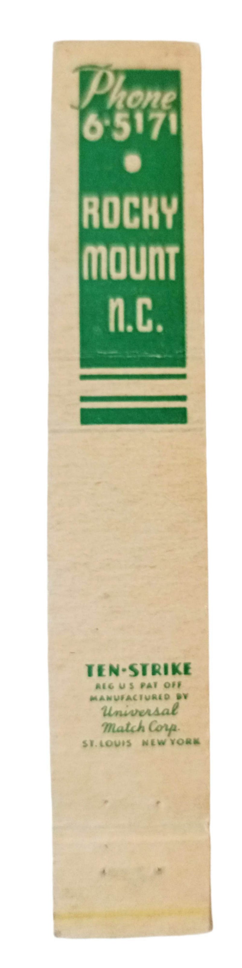Washburn's Motel Court US 301 Rocky Mount NC Matchbook Cover 1950's - TulipStuff
