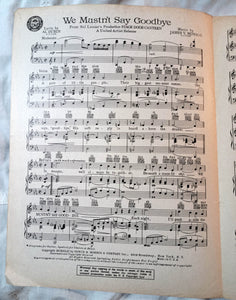 We Mustn't Say Goodbye Stage Door Canteen WW2 Sheet Music 1943 - TulipStuff