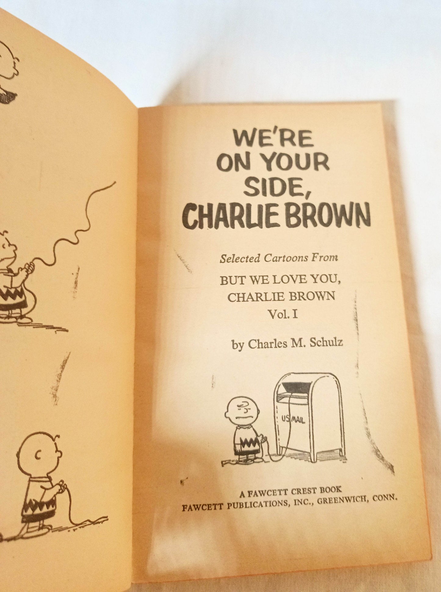 We're On Your Side Charlie Brown Peanuts Charles M Schulz Fawcett 1971 - TulipStuff